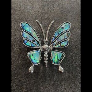 Abalone Shell Butterfly Brooch